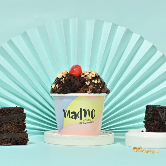 Belgian Dark Chocolate Brownie Sundae – Rich, Deep, Decadent - Madno 