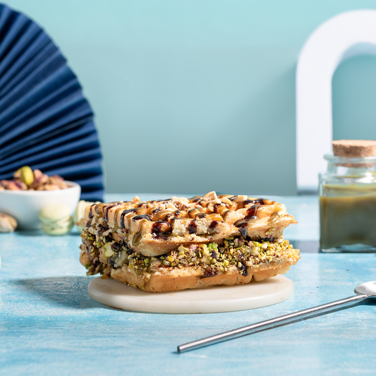 Nutty Pistachio Waffle – Crispy, Creamy & Indulgent - Madno 